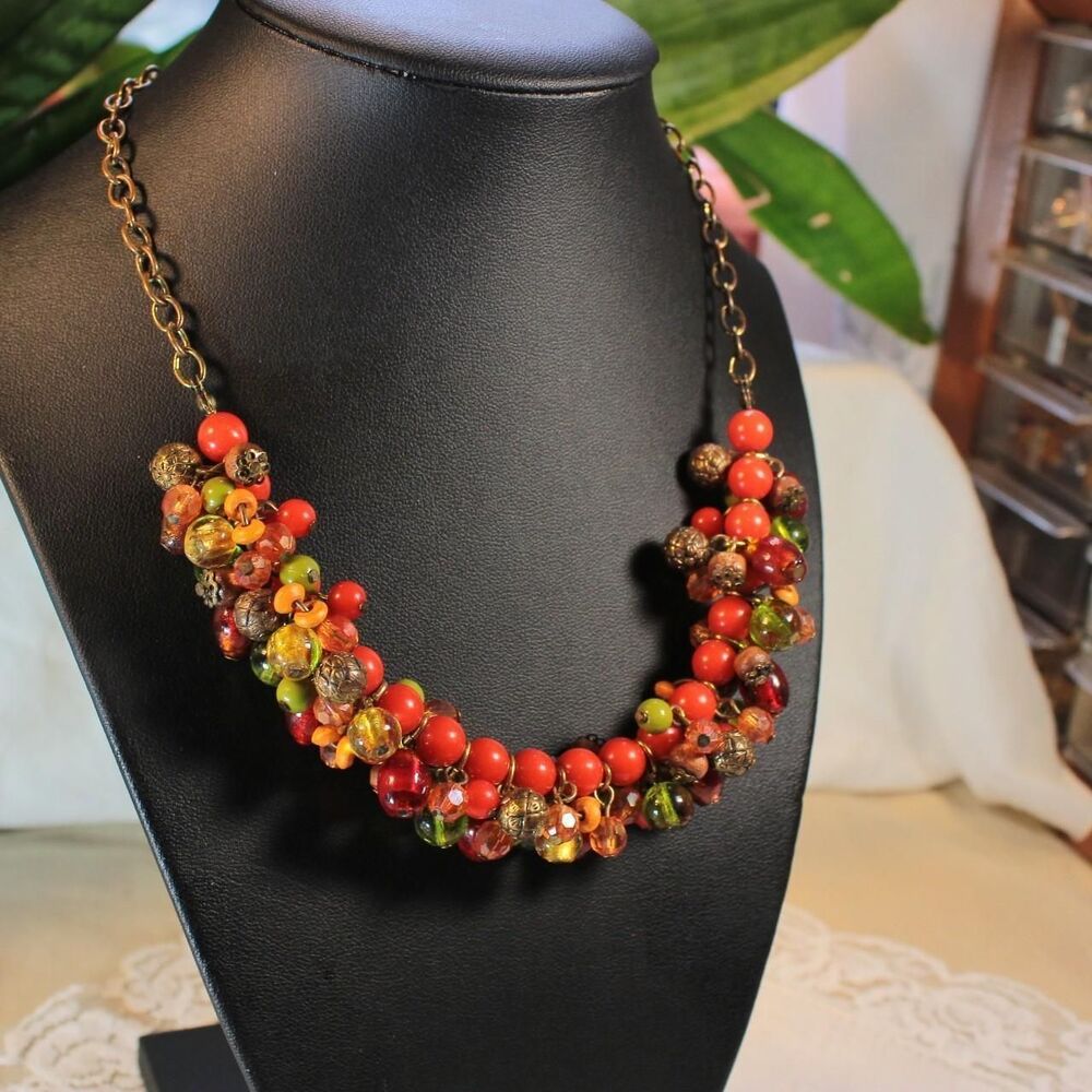 Boho Fairycore Chunky Cluster Bead Necklace